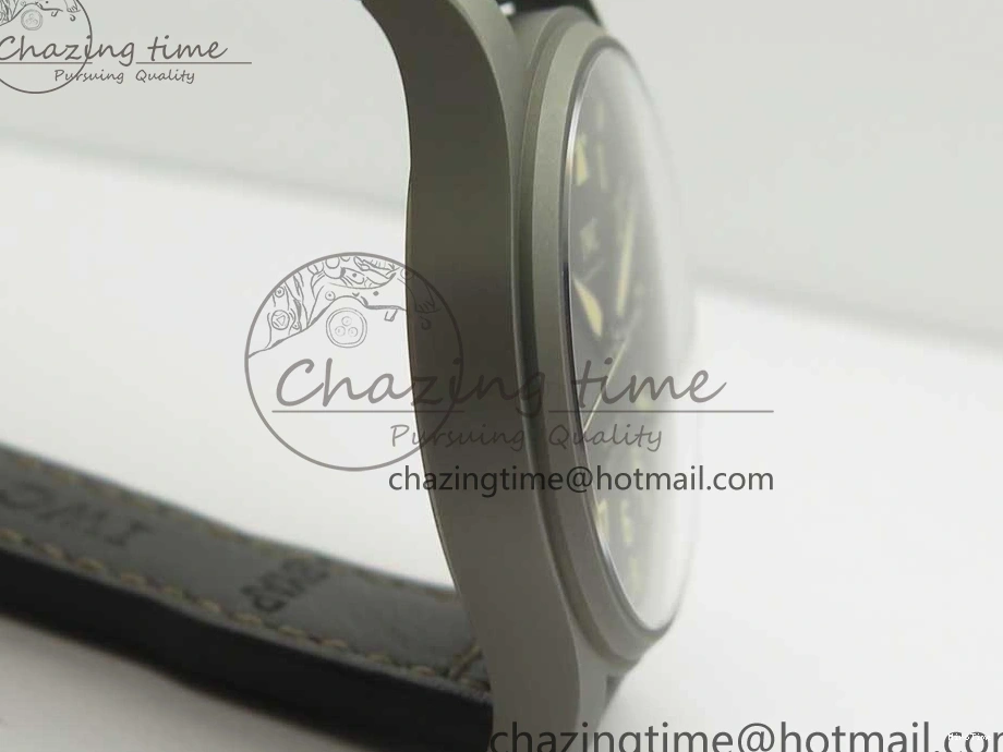 MIROTIME 0504 SmartChoice Mark XVIII IW327006 Titanium M+F 1:1 Best Edition Black Dial on Brown Leather Strap A 7145